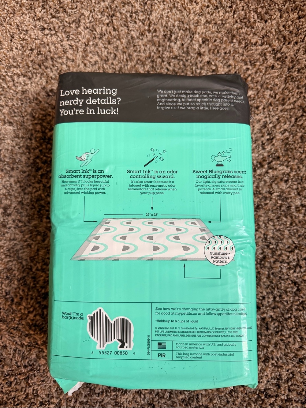 Pet Life Unlimited Smart Print Dog Pads - Black with Orange Accent